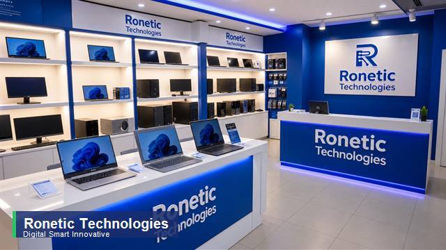 Ronetic Technologies computer shop with desktops and laptops on display