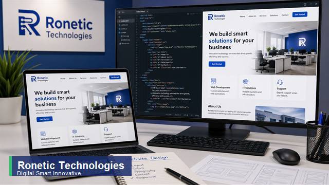 Ronetic Technologies website design and development workspace